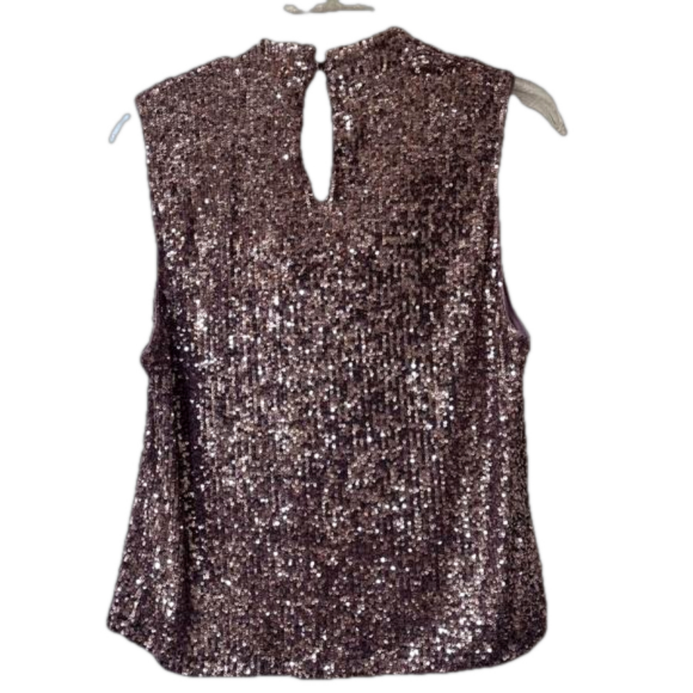 NWT Rose Gold Sequin Sleeveless Two Piece Set Evening Summer Dress Classic large - Picture 4 of 10